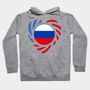 Russian American Multinational Patriot Flag (Heart) Hoodie